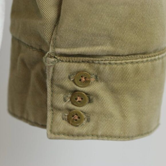 Hei Hei Anthropologie Women's Small Tan Cotton Woven Full Zip Jacket - Picture 5 of 10